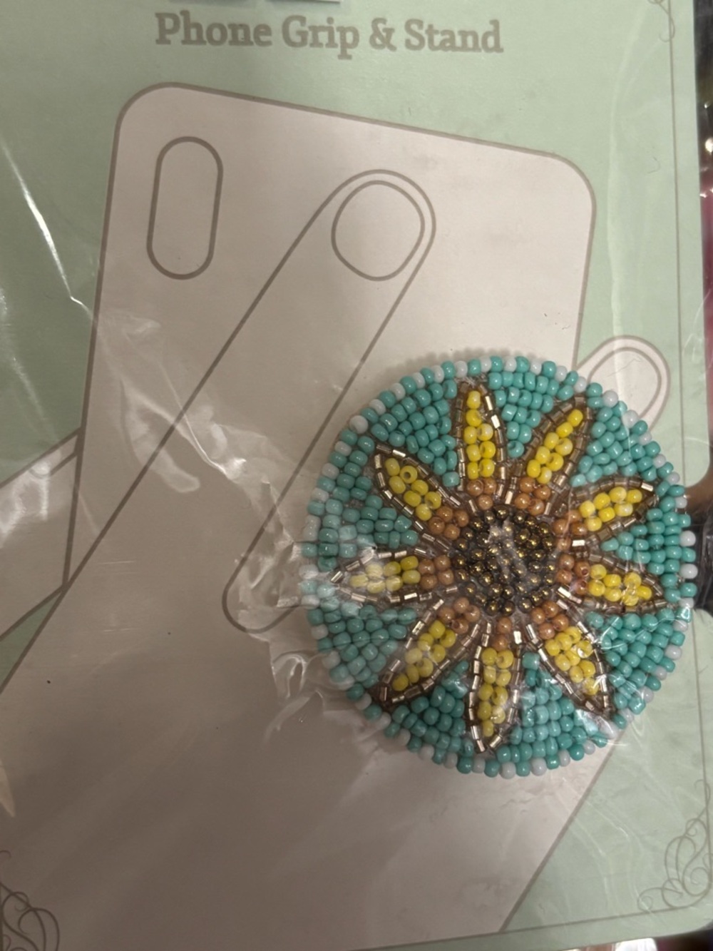 Seed bead phone stand gripper